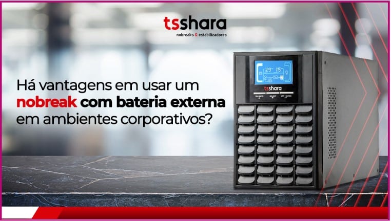 uma foto de um nobreak da ts shara e no fundo um escritório grande