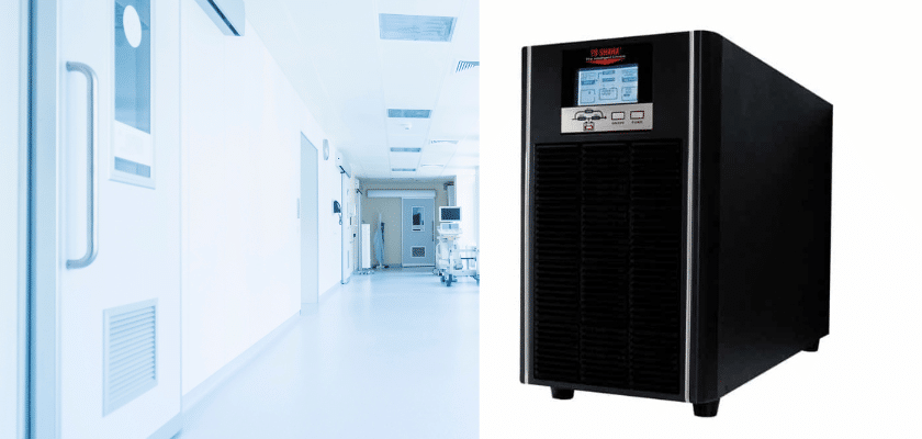 o nobreak ts syal in 5kva da TS Shara em um fundo de hospital