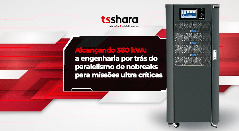 Nobreak de grande porte em paralelismo para cargas críticas.