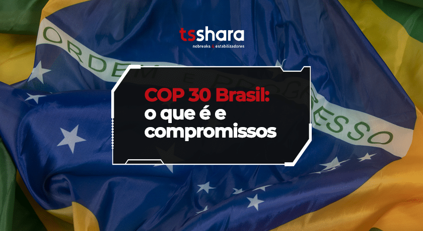 Bandeira do Brasil com destaque para a COP 30