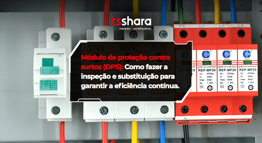 Módulo de proteção contra surtos DPS em quadro elétrico